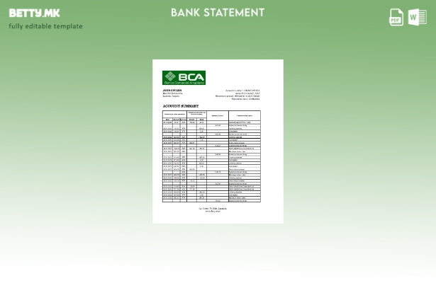 модерен стил Ангола Банко Комерцијална Анголанска банка извод шаблон ексел